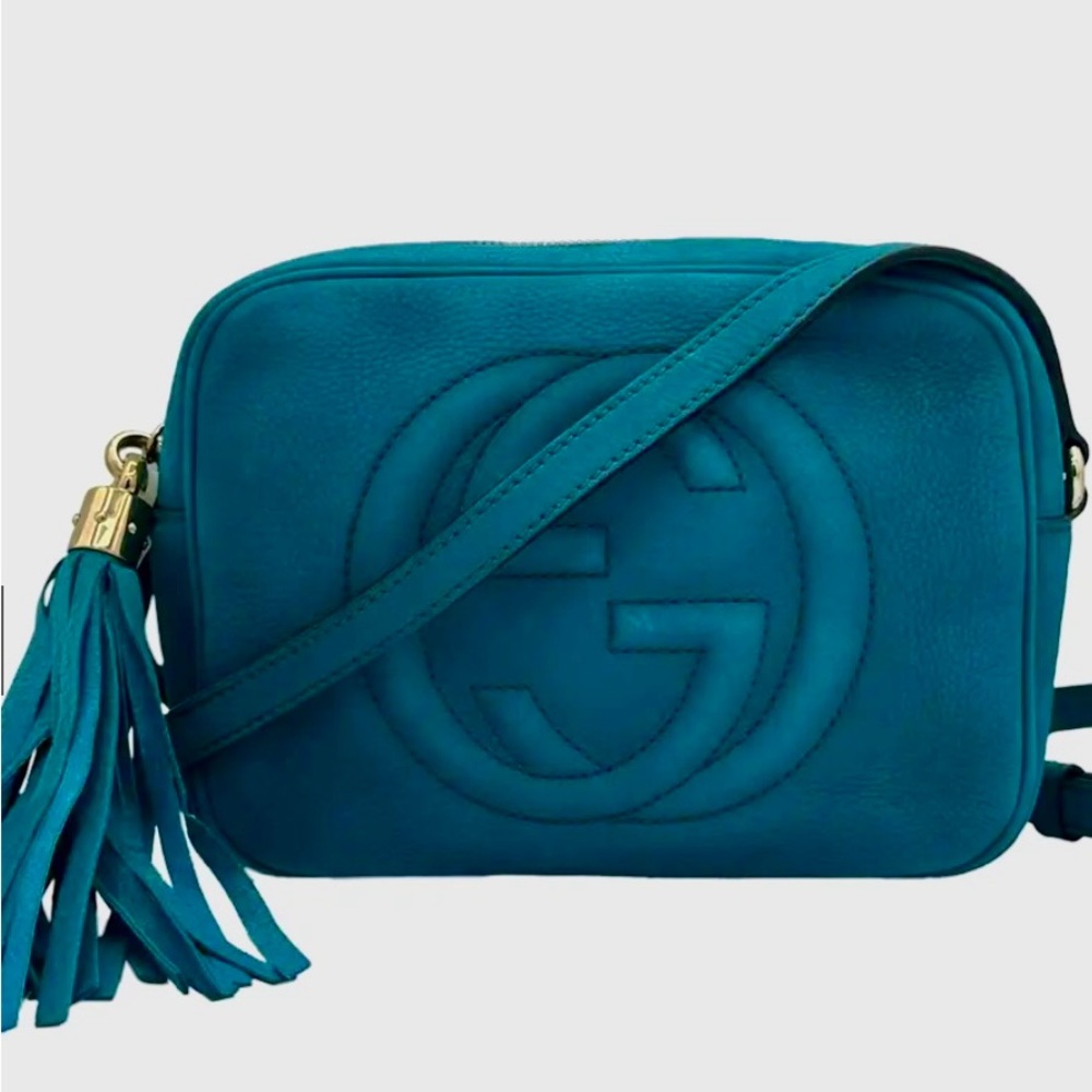 Gucci Blue Leather Crossbody Bag